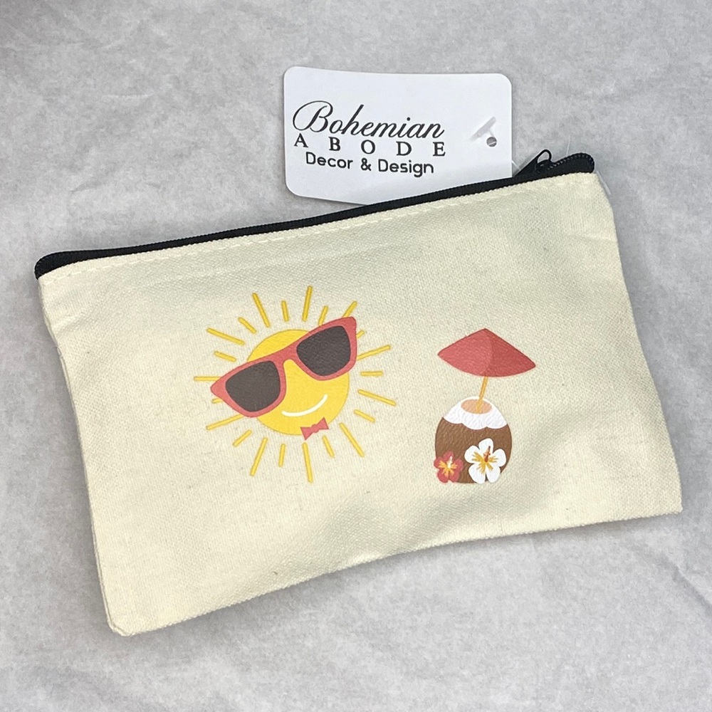 Coconut Sunshine - Multi Purpose canvas zippered bag